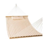 Lazy Daze 12 FT Double Quilted Fabric Hammock with Spreader Bars and Detachable Pillow