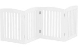 PAWLAND Wooden Freestanding Foldable Pet Gate 24 In 4 Panels