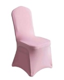 Mingyit 10 PCS Pink Spandex Chair Covers Banquet Chair