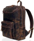 Vintage Leather Backpack For Men 15.6
