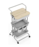 DTK 3 Tier Utility Rolling Cart with Cover Board