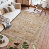 Tosuoka Area Rug, Living Room Rug Bedroom Rug Washable Non-Slip Stain Resistant Rug with Anti Slip