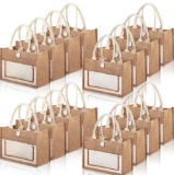 Reginary 16 Pieces Tote Bags Reusable Burlap