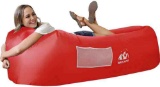 WEKAPO Inflatable Lounger Air Sofa Chair?Camping & Beach Red and Blue