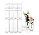 CUCUMI 15pcs of Glass Cylinder Vases, Candle Holder Clear