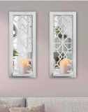 Large Size Wood Wall Sconce Candle Holder Set 2