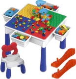 PicassoTiles Kids Play Table & Chair Set with Storage