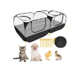 SlowTon Small Animals Playpen, Portable Large Chicken Run Coop with Detachable Bottom Breathable
