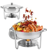 HORESTKIT Round Chafing Dishes Stainless Steel
