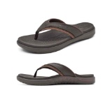 KuaiLu Mens Sport Flip Flops Comfort Orthotic Thong Sandals with Plantar Fasciitis Arch Support
