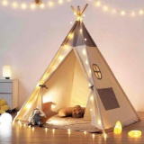 Teepee Tent for Kids with Light & Mat,besrey Kids Tents Indoor Play Tent Playhouse