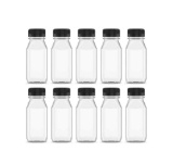 35 Pcs 4 Ounce Plastic Juice Bottle Drink Containers Juicing Bottles with Black Lids, Suitable for