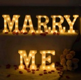 Gyunjux MARRY ME Sign,LED Light Up Letter, Valentine Gift - Light Up Marry Me Sign with Warm White