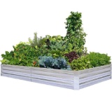 FOYUEE Galvanized Raised Garden Beds for Vegetables Large Metal Planter