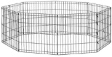 Pet Playpen Foldable Black Metal Dog Exercise Pen No Door