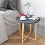 BAMEOS Side Table Modern Nightstand Round Side End Accent Coffee Table Bedside Table for Living Room