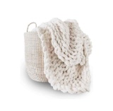 Adyrescia Chunky Knit Blanket Throw | 100% Hand Knit with Jumbo Chenille Yarn (60