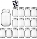Set of 15 Clear Glass Jars