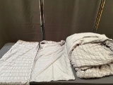 blanket and pillows gray