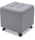 USJRAO Cube Storage Ottoman Fabric Linen Foot Rest