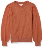 Amazon Essentials Women's Soft Touch Pleated Shoulder Crewneck Sweater Size M