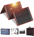 DOKIO 160W 18V Portable Solar Panel Kit (ONLY 9lb) Folding Solar Charger with 2 USB Outputs