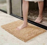 TECHMILLY Soft Fluffy Chenille Bathroom Rugs