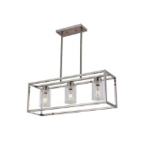 XILICON Dining Room Lighting Fixtures Hanging Farmhouse Brushed Nickel 3 Light Modern Pendant
