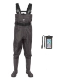 TIDEWE Bootfoot Chest Wader, 2-Ply Nylon/PVC Waterproof Fishing & Hunting Waders with Boot Hanger