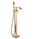 Senlesen Bathroom Tub Filler Faucet Floor Mounted Bathtub Shower Faucet Waterfall Spout Free