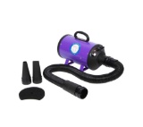 Flying Pig High Velocity Dog Pet Grooming Dryer w/Heater (Model: Flying One, Purple)