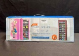 Shoe Rack-Shoe Rack Storage Organizer Entry Closet 10 Tier Shelf 9 Tier Fabric Compartment Portable