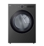 LG - 7.4 Cu. Ft. Stackable Smart Electric Dryer with TurboSteam - Black Steel