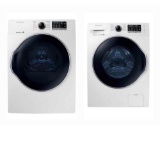 Set Samsung - 4.0 Cu. Ft. Stackable Electric Dryer and Samsung - 2.2 Cu. Ft. High Efficiency