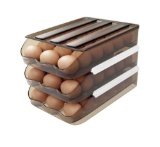 Rolling Egg Container for Refrigerator with Detachable Lid