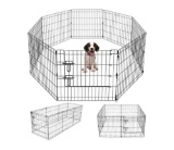 Artmeer Pet Playpen Puppy Black 24''x24''