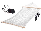 Cotton Rope Hammock with Tree Straps Kit