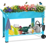 Fleecy day Raised Planter Box Beds with Wheels Legs