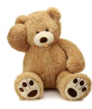 Giant Teddy Bear with Big Footprints Plush Stuffed Animals Light Brown 39 inches