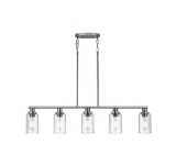 KPIOK Kitchen Island Pendant Lighting, 5-Light Pendant Light Fixture, Brushed Nickel Finish with