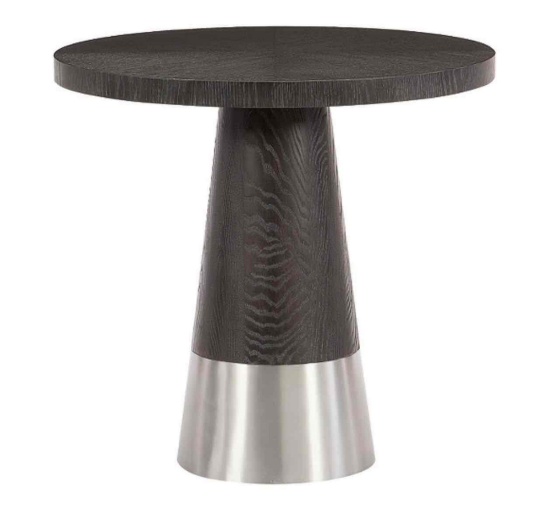 Bernhardt Decorage Round End Table in Cerused Mink 380-127
