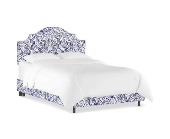 Sparrow & Wren Cameron Printed Nail Button Notched Bed Collection Queen