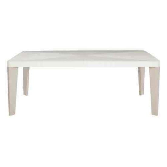 Bernhardt Axiom Rectangular Dining Table in Linear White/Gray