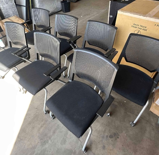 Set 7 Haworth Rolling Stacking Guest Chair