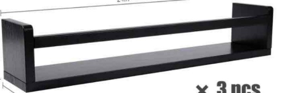 AZSKY Classic Nursery Book Shelves Black Wooden Floating (missing pieces)