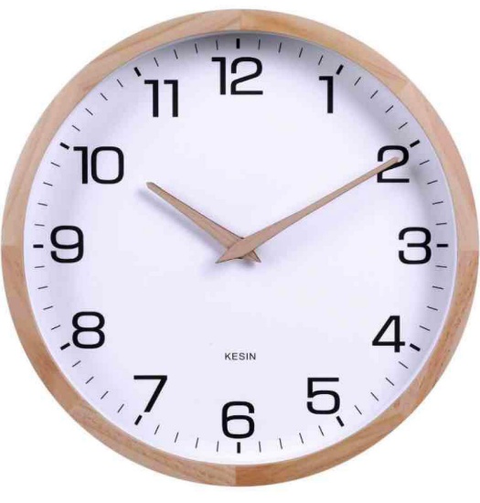 Kesin 12 Inches Wooden Round Silent Wall Clock White Wood