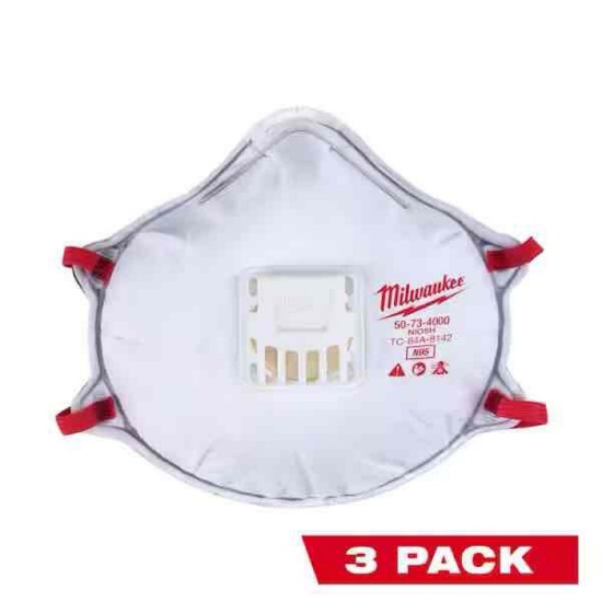 Milwaukee N95 Professional Multi-Purpose Valved Respirator with Gasket