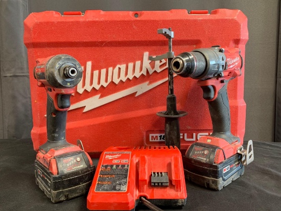 Milwaukee Cordless Hammer Drill and Impact Driver Combo Kit (2-Tool) with 2 Batteries