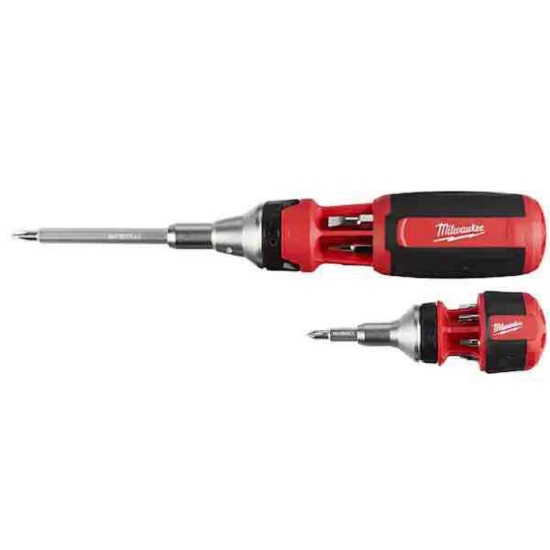 9-in-1 Square Drive Ratcheting Multi-Bit Screwdriver with 8-in-1 Compact Ratcheting Multi-Bit