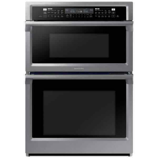 Samsung 30 in. Electric Steam Cook Wall Oven with Speed Cook Built-In Microwave in Stainless Steel